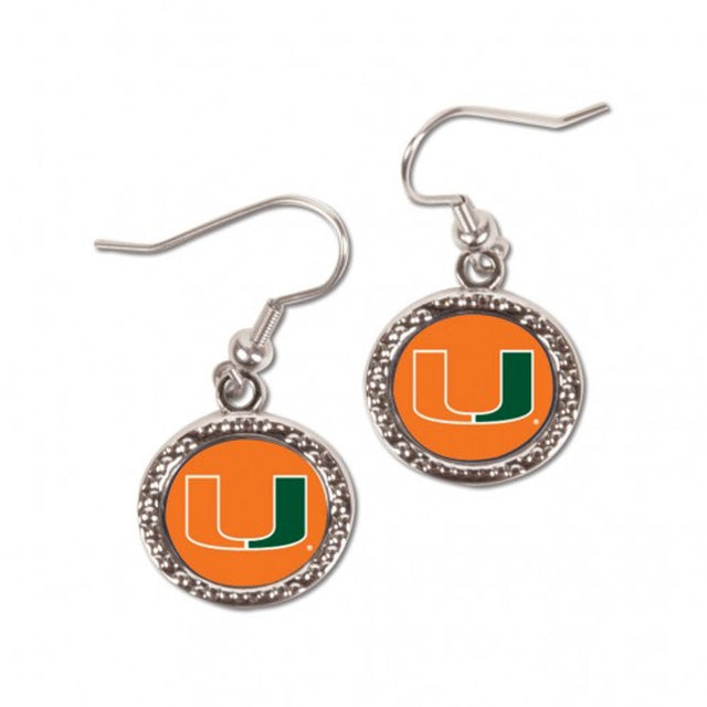 Pendientes de los Miami Hurricanes de estilo redondo