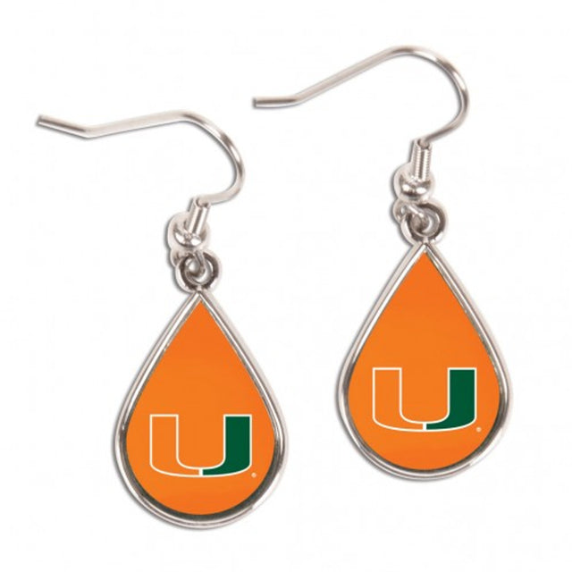 Miami Hurricanes Earrings Tear Drop Style