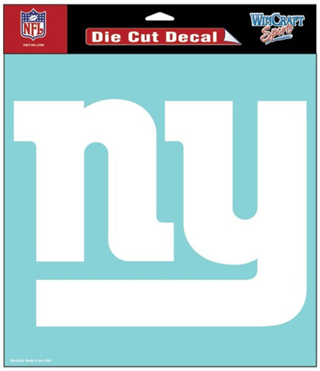 Calcomanía de los New York Giants troquelada de 8 x 8 pulgadas en color blanco