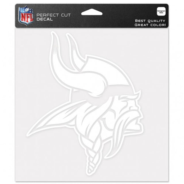 Calcomanía de Minnesota Vikings troquelada de 8 x 8 pulgadas, logotipo nuevo en blanco