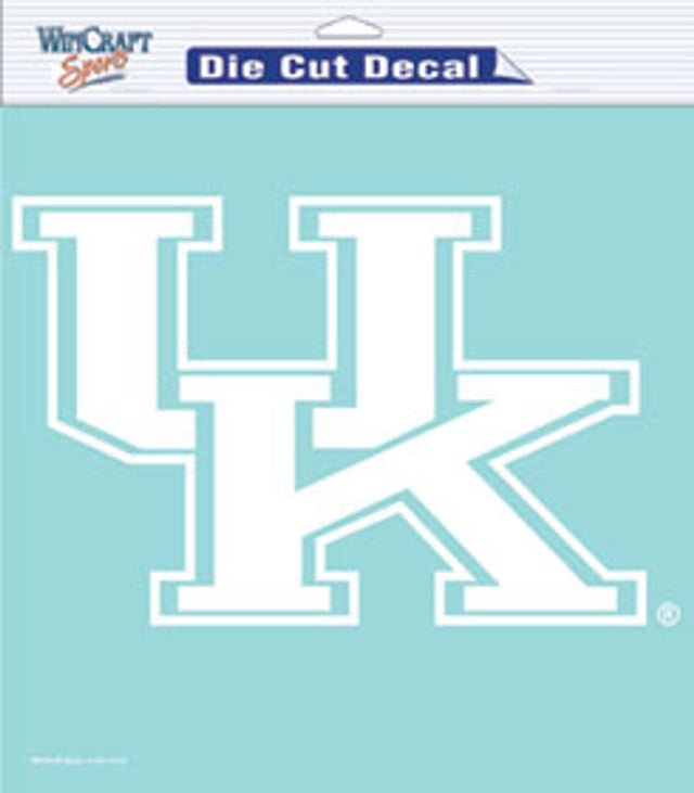 Calcomanía de Kentucky Wildcats troquelada de 8 x 8 pulgadas en color blanco