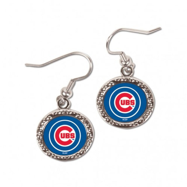 Chicago Cubs Earrings Round Design