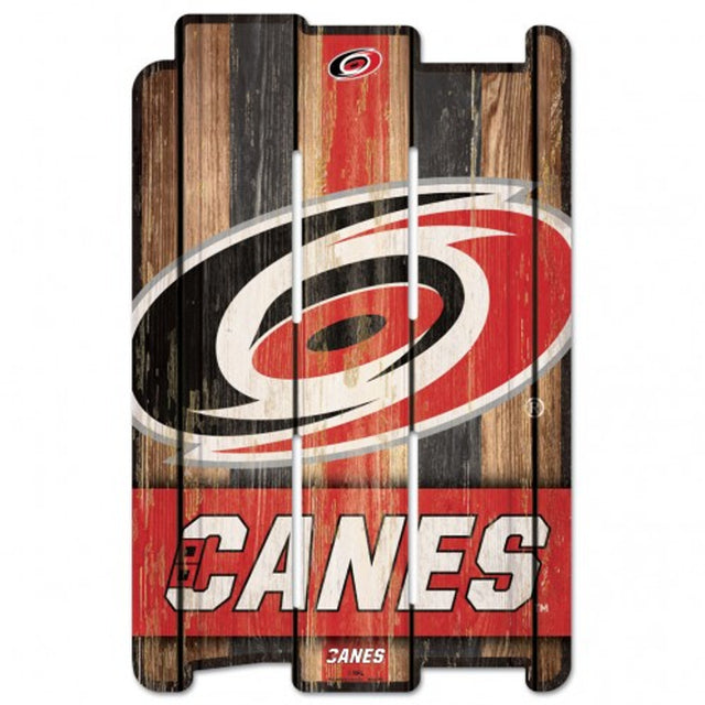 Carolina Hurricanes Sign 11x17 Wood Fence Style