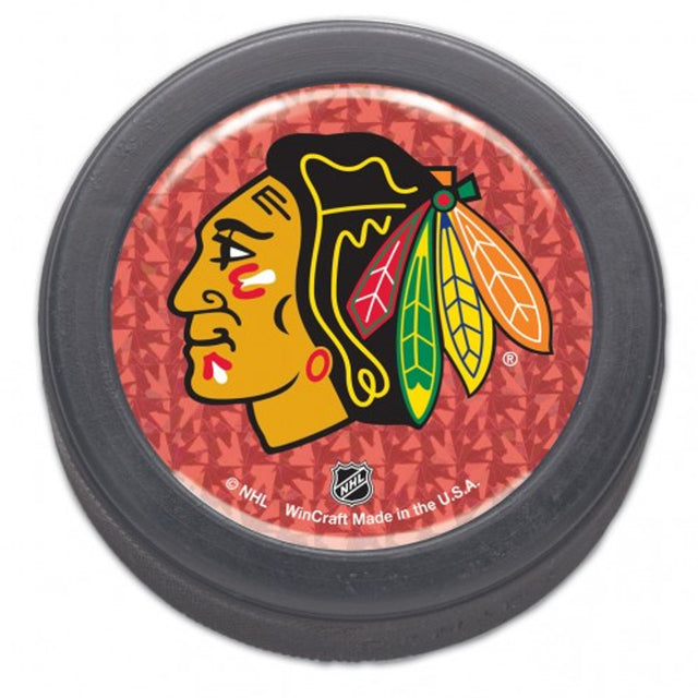 Disco de hockey con forma de cúpula de los Chicago Blackhawks, empaquetado, prismático