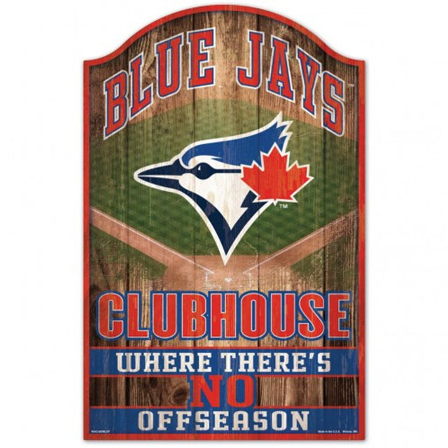 Letrero de madera de 11 x 17 de los Toronto Blue Jays con diseño de cueva para fanáticos