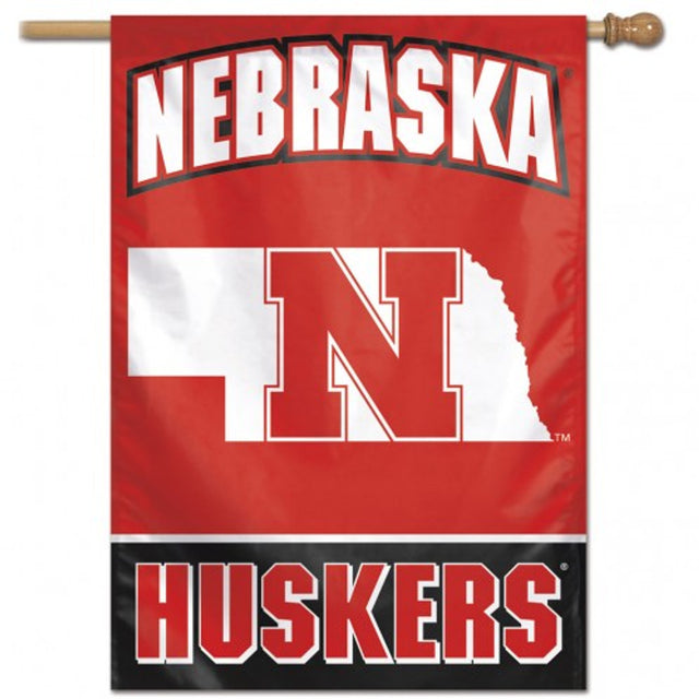 Banner de los Nebraska Cornhuskers de 28 x 40, diseño alternativo vertical