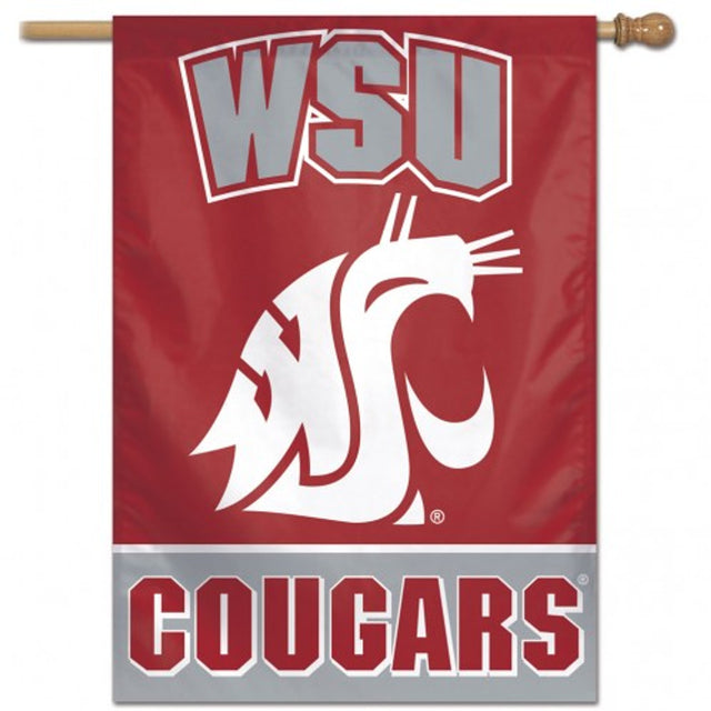 Banner vertical de los Cougars del estado de Washington de 28 x 40 pulgadas