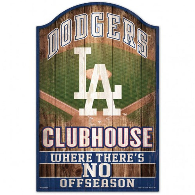 Letrero de madera de 11 x 17 de los Dodgers de Los Ángeles con diseño de cueva para fanáticos