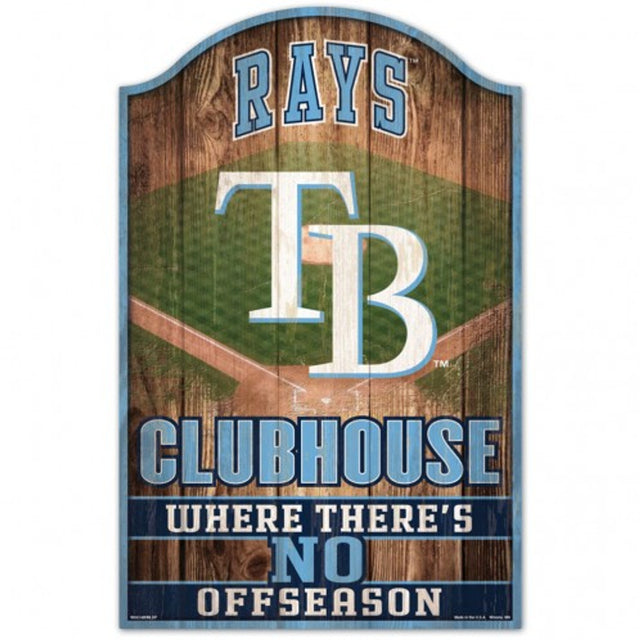 Letrero de madera de 11 x 17 de los Tampa Bay Rays con diseño de cueva para fanáticos