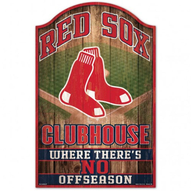 Letrero de madera de 11 x 17 de los Boston Red Sox con diseño de cueva para fanáticos