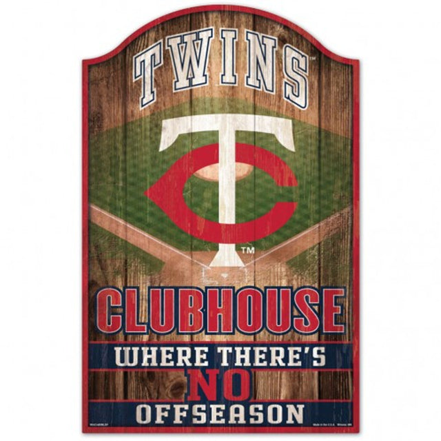 Letrero de madera de 11 x 17 de los Minnesota Twins con diseño de cueva para fanáticos