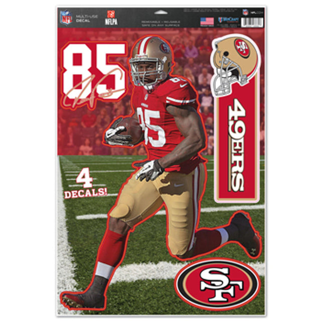 Calcomanía de los San Francisco 49ers de 11 x 17 para usos múltiples Vernon Davis Design CO