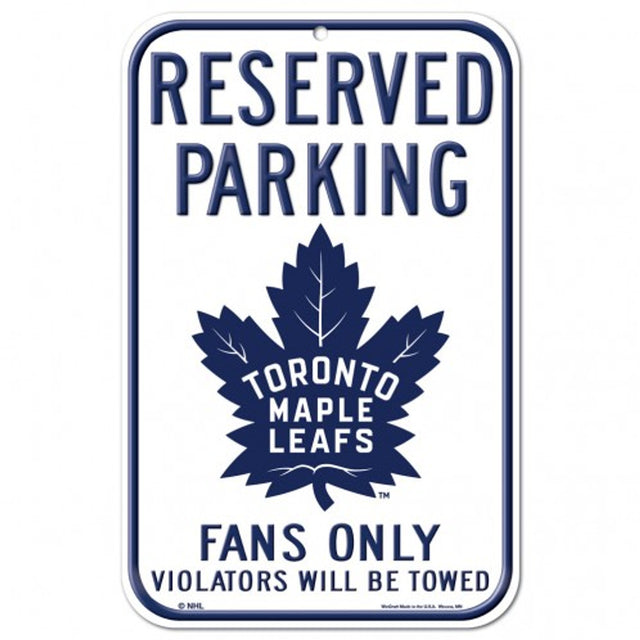 Letrero de plástico de Toronto Maple Leafs de 11 x 17 pulgadas con diseño de estacionamiento reservado