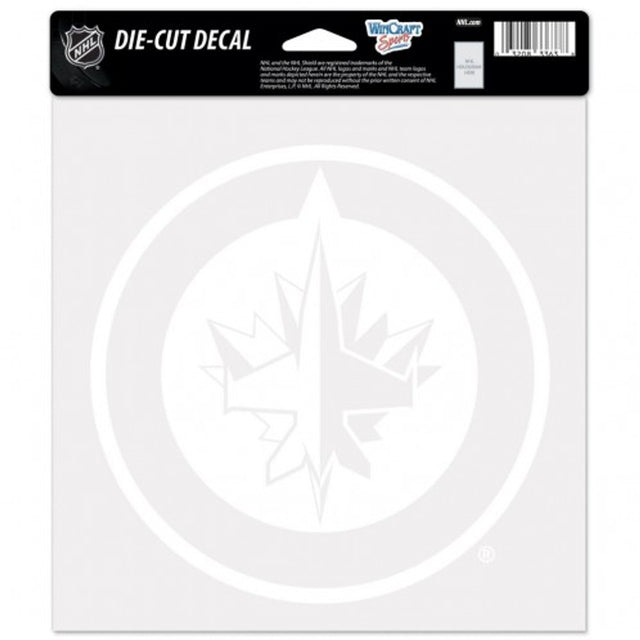 Calcomanía de los Winnipeg Jets de 8 x 8 pulgadas, corte perfecto, color blanco