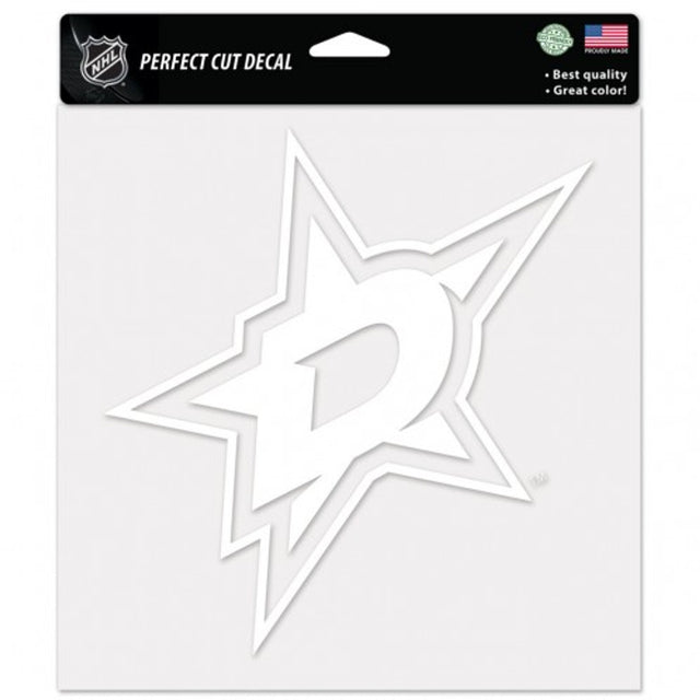 Calcomanía de los Dallas Stars de 8 x 8 pulgadas, corte perfecto, color blanco