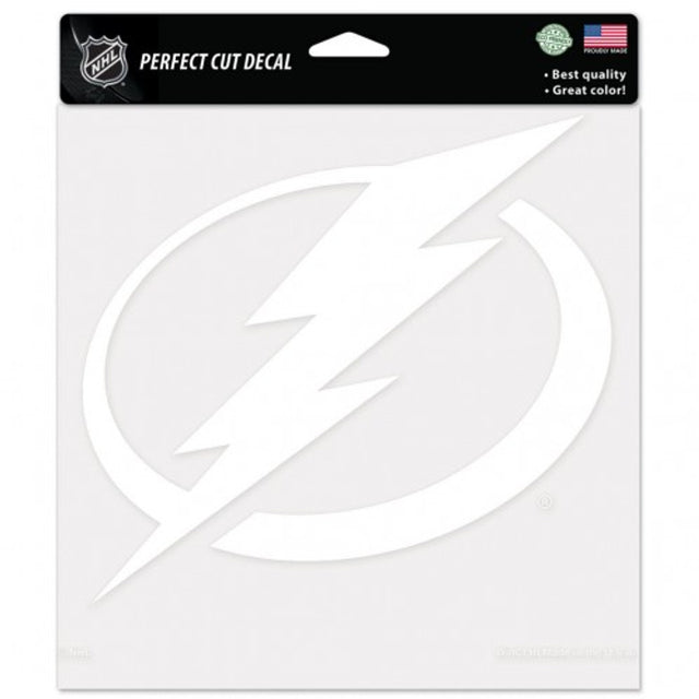 Calcomanía de Tampa Bay Lightning de 8 x 8 pulgadas, corte perfecto, color blanco