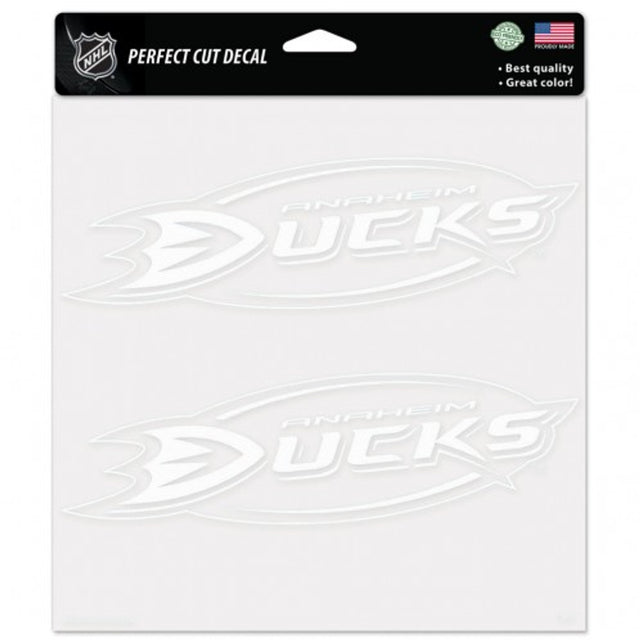 Calcomanía de los Anaheim Ducks troquelada de 8 x 8 pulgadas en color blanco