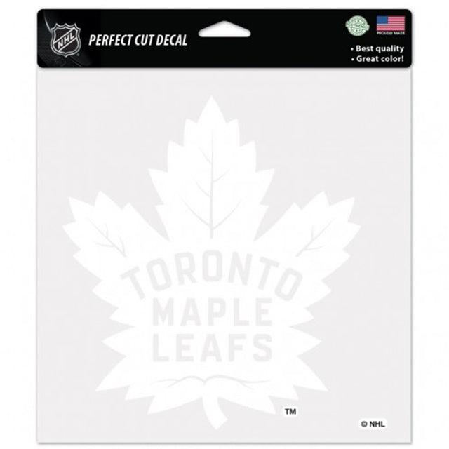 Calcomanía de Toronto Maple Leafs de 8 x 8 pulgadas, corte perfecto, color blanco