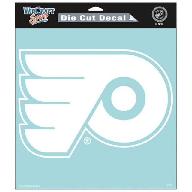 Calcomanía de los Philadelphia Flyers de 8 x 8 pulgadas, color blanco