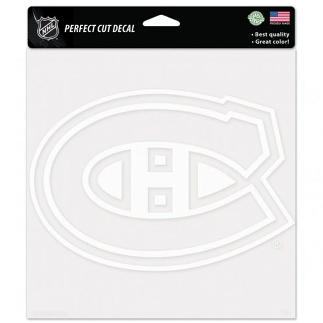 Montreal Canadiens Decal 8x8 Perfect Cut White