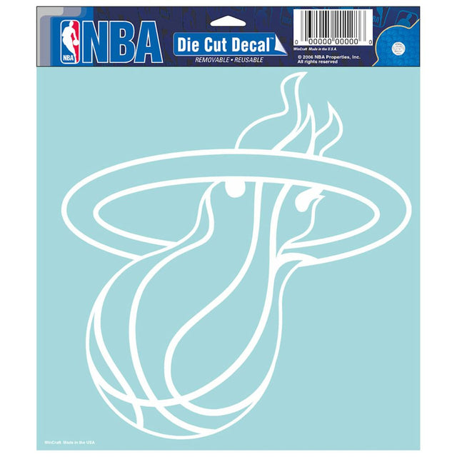 Miami Heat Decal 8x8 Die Cut White