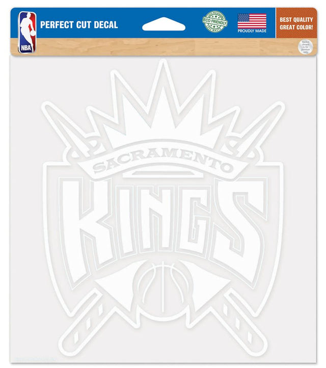 Calcomanía de los Sacramento Kings troquelada de 8 x 8 pulgadas en color blanco