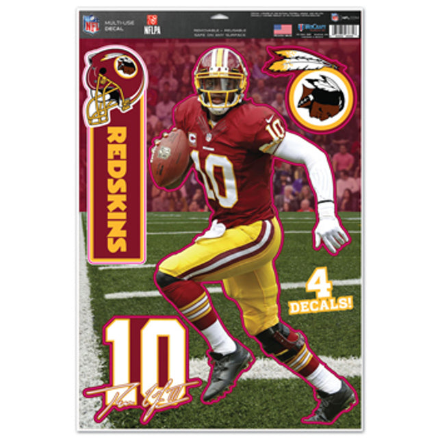 Calcomanía de Washington Redskins de 11 x 17 pulgadas, multiusos, Robert Griffin Design CO