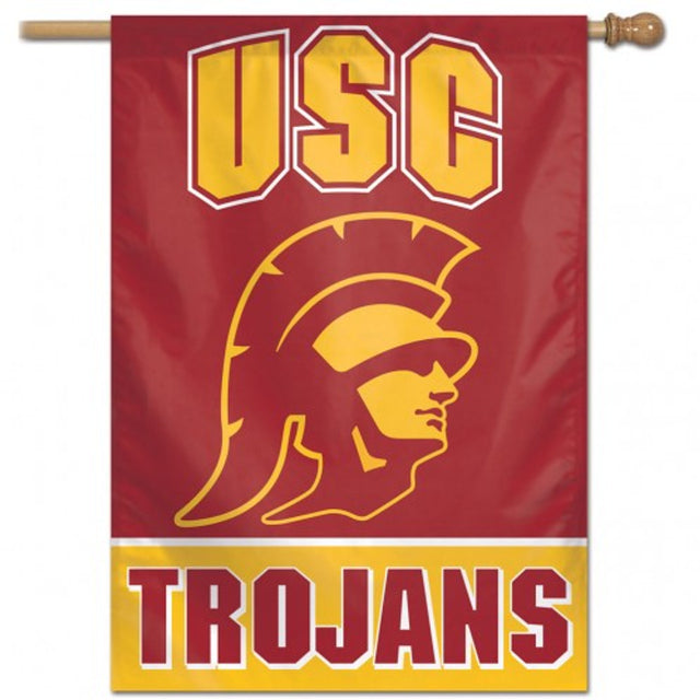 Banner de los Troyanos de la USC de 28 x 40 con diseño alternativo vertical