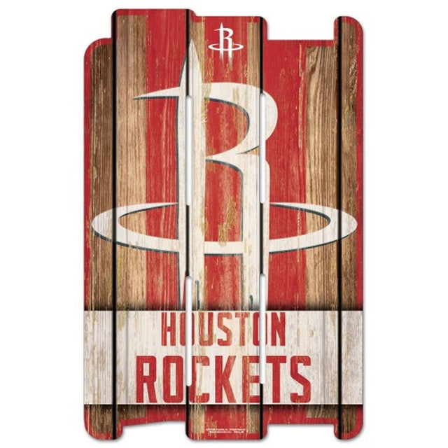 Houston Rockets Sign 11x17 Wood Fence Style