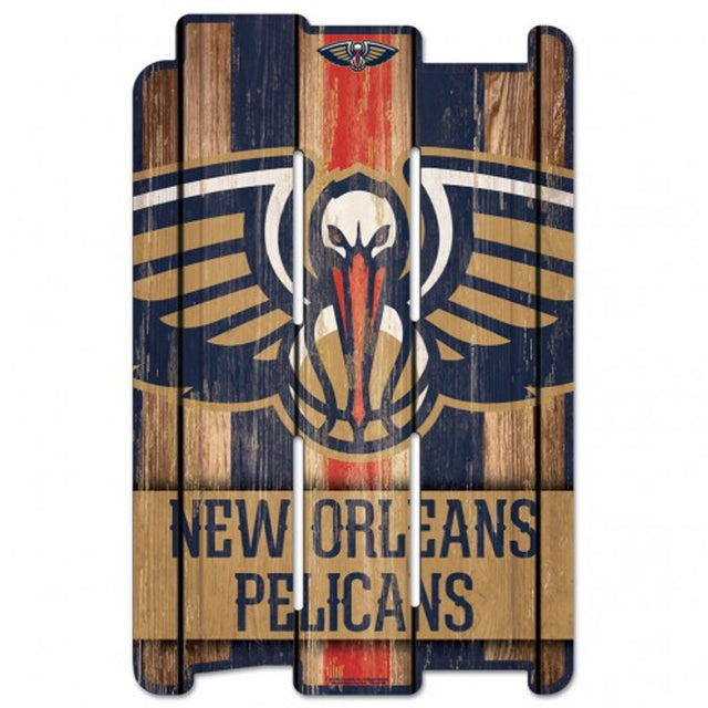 Letrero de madera de 11 x 17 de los New Orleans Pelicans