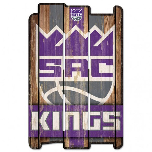 Sacramento Kings Sign 11x17 Wood Fence Style