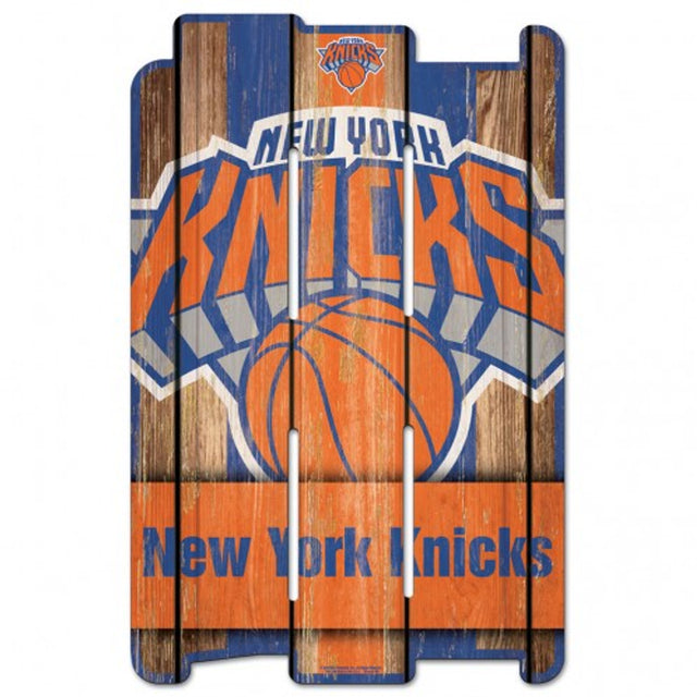 Letrero de los New York Knicks de 11 x 17 cm estilo valla de madera