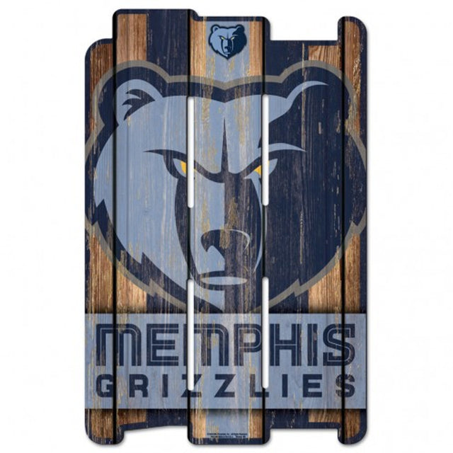 Letrero de madera de los Memphis Grizzlies de 11 x 17 pulgadas estilo valla