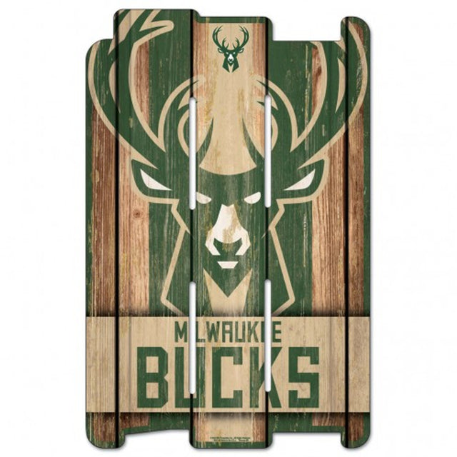 Letrero de los Milwaukee Bucks de 11 x 17 cm estilo valla de madera