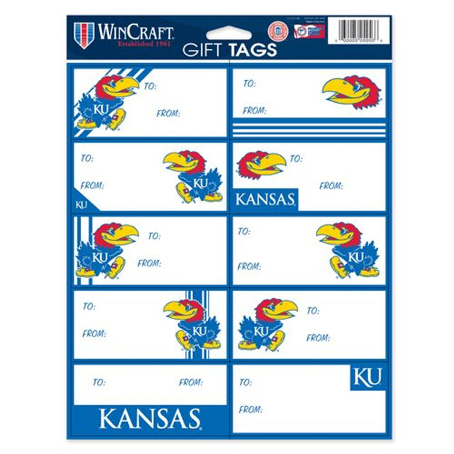 Etiquetas de regalo de los Kansas Jayhawks