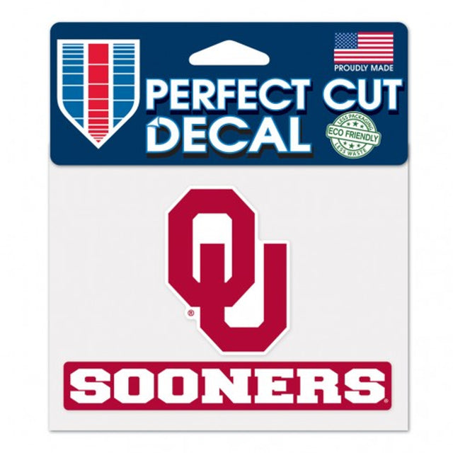 Calcomanía de Oklahoma Sooners de 4,5 x 5,75 pulgadas, corte perfecto en color