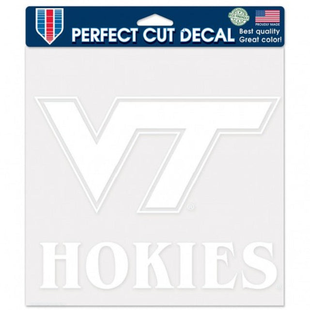 Virginia Tech Hokies Decal 8x8 Perfect Cut White