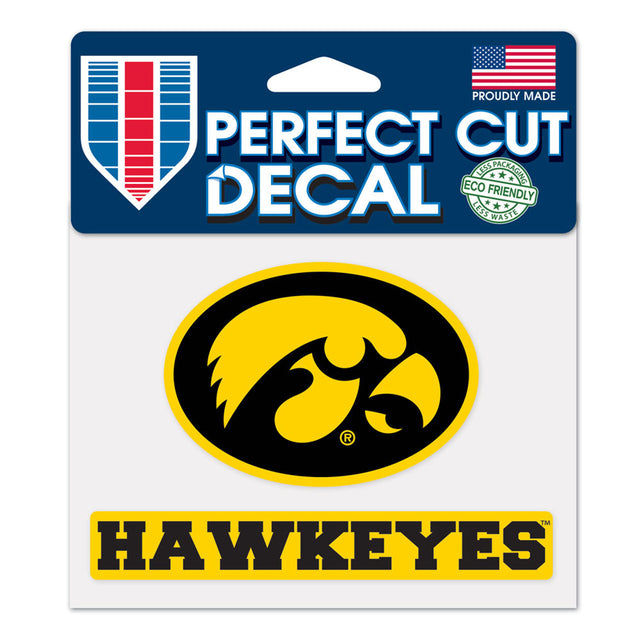 Calcomanía de Iowa Hawkeyes de 4,5 x 5,75 pulgadas, corte perfecto y color