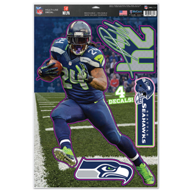 Calcomanía de los Seattle Seahawks de 11 x 17 pulgadas, multiusos, Marshawn Lynch Design CO