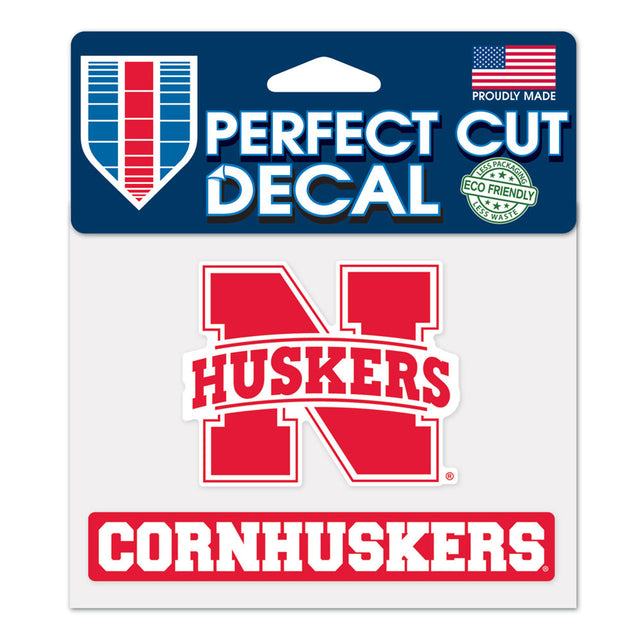 Calcomanía de los Nebraska Cornhuskers de 4,5 x 5,75 pulgadas, corte perfecto y color