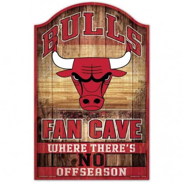 Chicago Bulls Sign 11x17 Wood Fan Cave Design