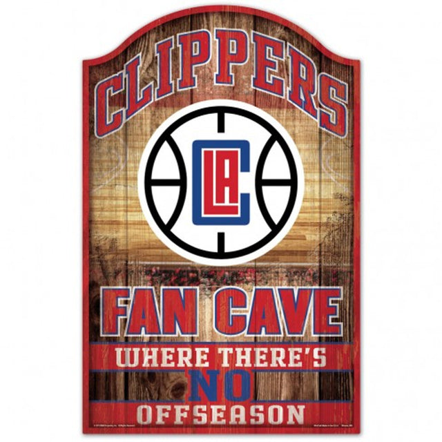 Los Angeles Clippers Sign 11x17 Wood Fan Cave Design