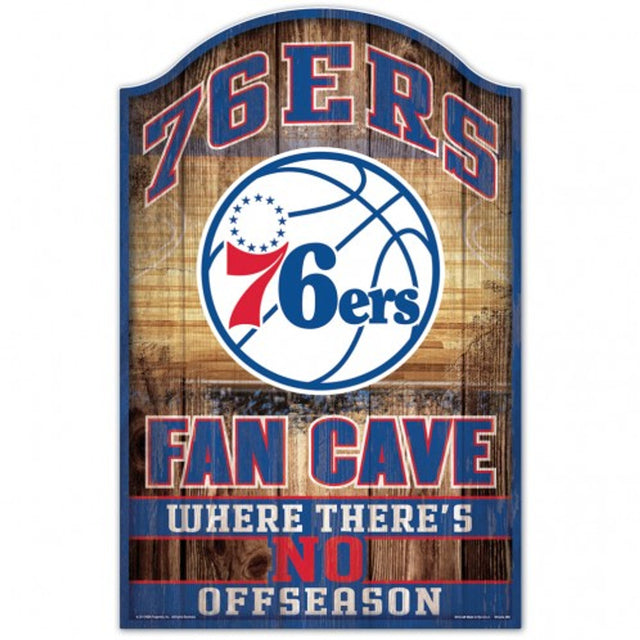 Philadelphia 76ers Sign 11x17 Wood Fan Cave Design