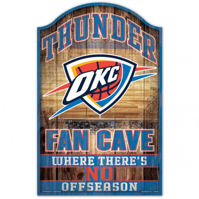 Oklahoma City Thunder Sign 11x17 Wood Fan Cave Design