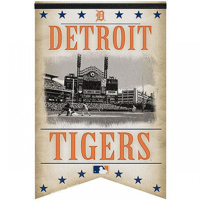 Banner de los Tigres de Detroit de 17 x 26 pulgadas, estilo banderín, diseño de estadio de fieltro de primera calidad