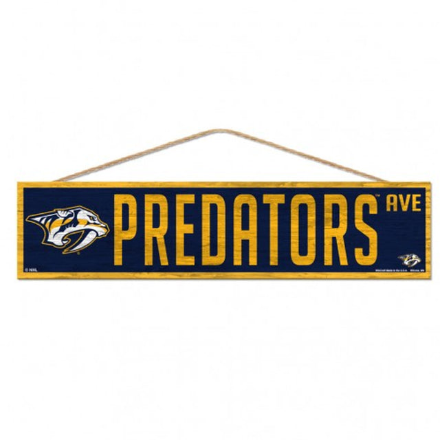 Letrero de los Nashville Predators de 4 x 17 pulgadas con diseño de Wood Avenue