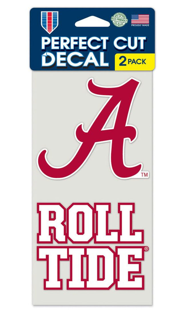 Juego de 2 calcomanías troqueladas de Alabama Crimson Tide