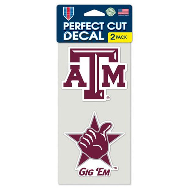 Juego de 2 calcomanías troqueladas de Texas A&amp;M Aggies