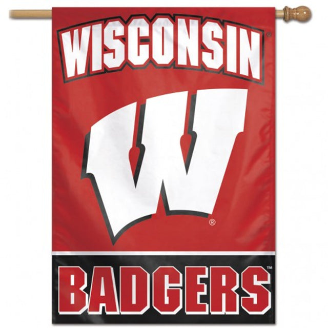 Bandera vertical de Wisconsin Badgers de 28 x 40