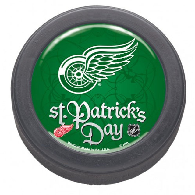 Detroit Red Wings Domed Hockey Puck - Packaged - St. Patrick's Day